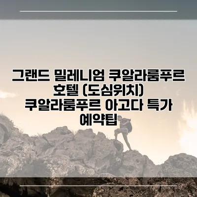 그랜드 밀레니엄 쿠알라룸푸르 호텔 (도심위치) 쿠알라룸푸르 아고다 특가 예약팁
