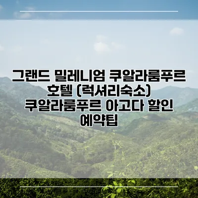 그랜드 밀레니엄 쿠알라룸푸르 호텔 (럭셔리숙소) 쿠알라룸푸르 아고다 할인 예약팁