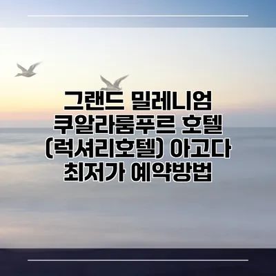 그랜드 밀레니엄 쿠알라룸푸르 호텔 (럭셔리호텔) 아고다 최저가 예약방법