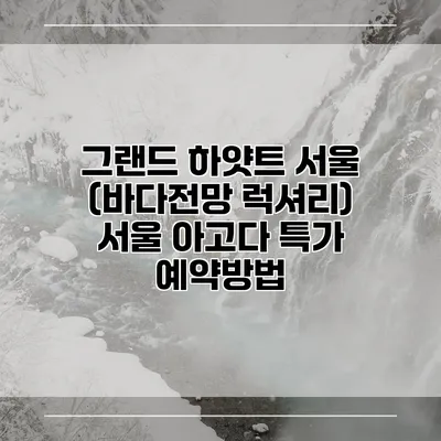 그랜드 하얏트 서울 (바다전망 럭셔리) 서울 아고다 특가 예약방법