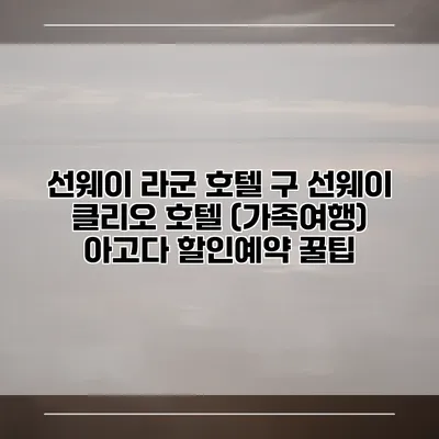 선웨이 라군 호텔 구 선웨이 클리오 호텔 (가족여행) 아고다 할인예약 꿀팁