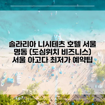 솔라리아 니시테츠 호텔 서울 명동 (도심위치 비즈니스) 서울 아고다 최저가 예약팁