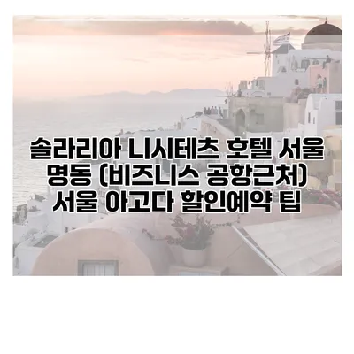 솔라리아 니시테츠 호텔 서울 명동 (비즈니스 공항근처) 서울 아고다 할인예약 팁