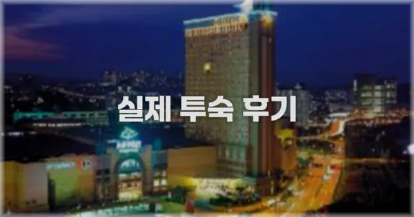 💬 실제 투숙 후기