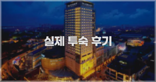 💬 실제 투숙 후기