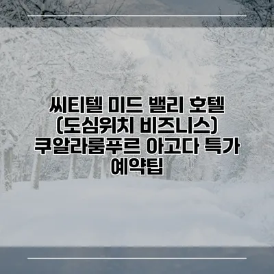 씨티텔 미드 밸리 호텔 (도심위치 비즈니스) 쿠알라룸푸르 아고다 특가 예약팁