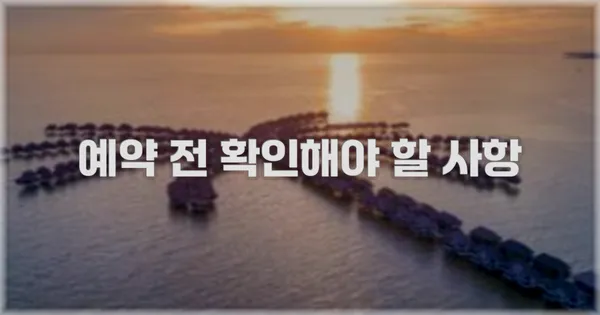 예약 전 확인해야 할 사항