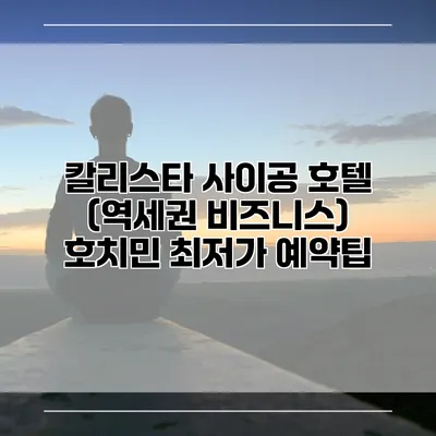 칼리스타 사이공 호텔 (역세권 비즈니스) 호치민 최저가 예약팁