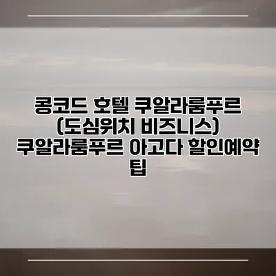 콩코드 호텔 쿠알라룸푸르 (도심위치 비즈니스) 쿠알라룸푸르 아고다 할인예약 팁
