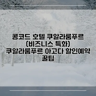 콩코드 호텔 쿠알라룸푸르 (비즈니스 특화) 쿠알라룸푸르 아고다 할인예약 꿀팁