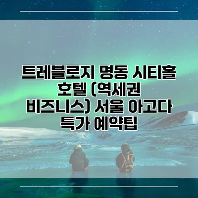 트레블로지 명동 시티홀 호텔 (역세권 비즈니스) 서울 아고다 특가 예약팁
