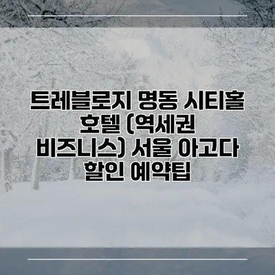 트레블로지 명동 시티홀 호텔 (역세권 비즈니스) 서울 아고다 할인 예약팁