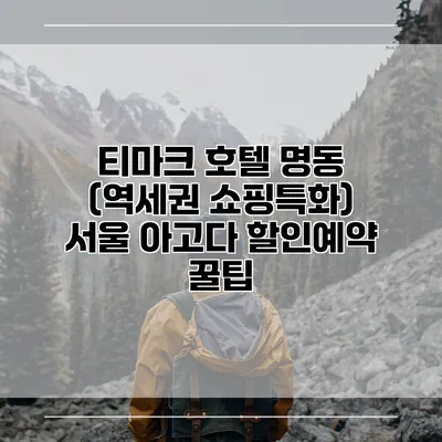 티마크 호텔 명동 (역세권 쇼핑특화) 서울 아고다 할인예약 꿀팁