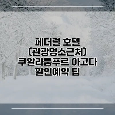 페더럴 호텔 (관광명소근처) 쿠알라룸푸르 아고다 할인예약 팁