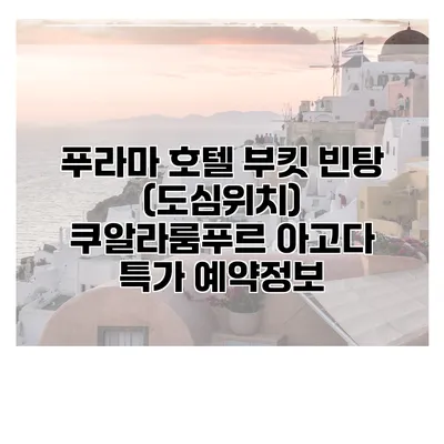 푸라마 호텔 부킷 빈탕 (도심위치) 쿠알라룸푸르 아고다 특가 예약정보