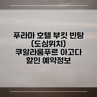 푸라마 호텔 부킷 빈탕 (도심위치) 쿠알라룸푸르 아고다 할인 예약정보