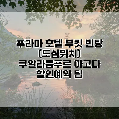 푸라마 호텔 부킷 빈탕 (도심위치) 쿠알라룸푸르 아고다 할인예약 팁
