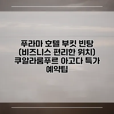 푸라마 호텔 부킷 빈탕 (비즈니스 편리한 위치) 쿠알라룸푸르 아고다 특가 예약팁