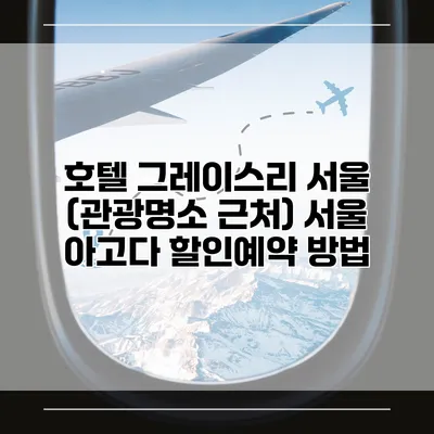 호텔 그레이스리 서울 (관광명소 근처) 서울 아고다 할인예약 방법