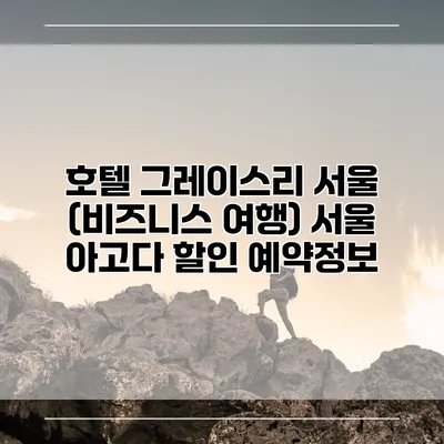 호텔 그레이스리 서울 (비즈니스 여행) 서울 아고다 할인 예약정보