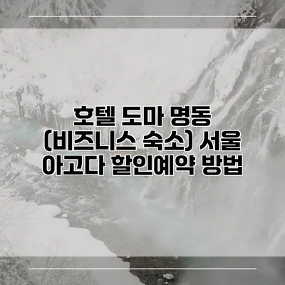 호텔 도마 명동 (비즈니스 숙소) 서울 아고다 할인예약 방법