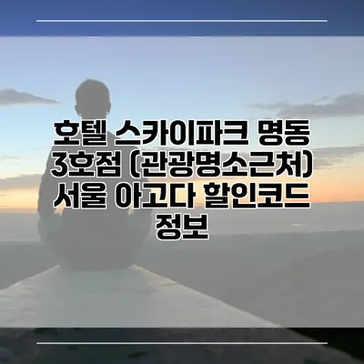 호텔 스카이파크 명동 3호점 (관광명소근처) 서울 아고다 할인코드 정보