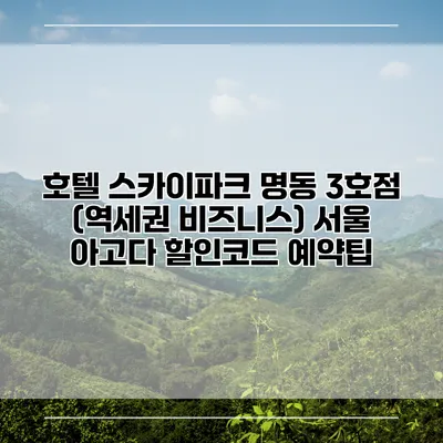 호텔 스카이파크 명동 3호점 (역세권 비즈니스) 서울 아고다 할인코드 예약팁