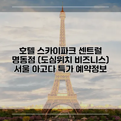 호텔 스카이파크 센트럴 명동점 (도심위치 비즈니스) 서울 아고다 특가 예약정보