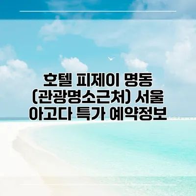 호텔 피제이 명동 (관광명소근처) 서울 아고다 특가 예약정보