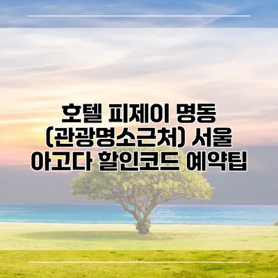 호텔 피제이 명동 (관광명소근처) 서울 아고다 할인코드 예약팁