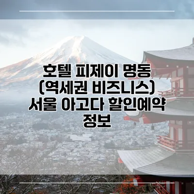 호텔 피제이 명동 (역세권 비즈니스) 서울 아고다 할인예약 정보
