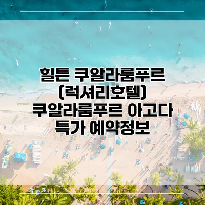 힐튼 쿠알라룸푸르 (럭셔리호텔) 쿠알라룸푸르 아고다 특가 예약정보